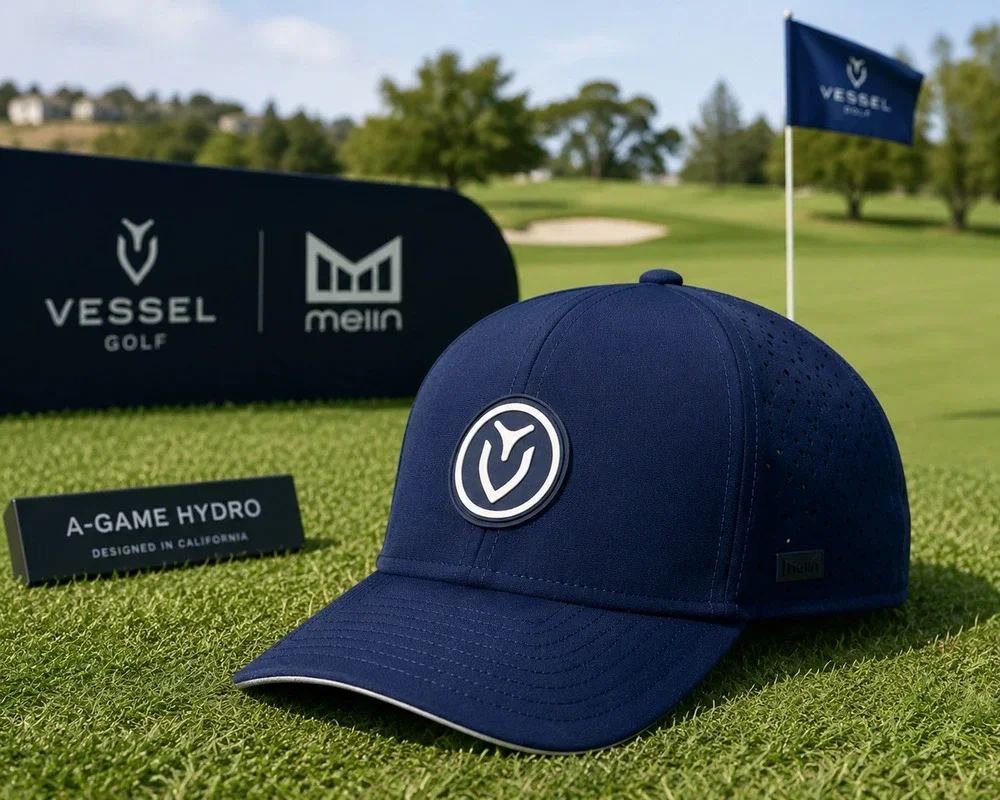VESSEL Golf x Melin A-Game Hydro Snapback Hat Cap Navy Performance Rare